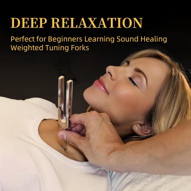 MELHA Tuning Forks for Healing Instrument (128Hz, 256Hz, 512Hz) - Tuning Fork Set with Reflex Hammer, Sound Healing Instruments for Essential Yoga/Chakra/Sound Therapy/Meditation Beginner - Image 2